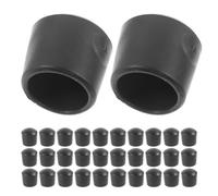 Lurrose Tapones de PVC Negro para Varillas de Futbolín de 16 Mm, Diseño de Precisión y Fácil Instalación, 32 Piezas para Proteger Extremos de Tubos en Mesas de Futbolín