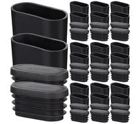 Lurrose Tapones para Patas de Mesa y Silla Ovalados 40x20 Mm, Protectores Antideslizantes de Plástico para Muebles, 40 Unidades para Interiores y Exteriores, Almohadillas para Proteger