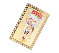 Lurrose Tarjeta Dorada Auspiciosa de Guanyin Amuleto Feng Shui de Aleación de Aluminio, Diseño Compacto y Seguro para Obsequio de Buena Suerte
