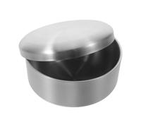 Lurrose Tazón de Jabón de Afeitar de Acero Inoxidable, Jabonera con Tapa, Doble Pared con Conservación del Calor, Plata, para Estación de Afeitado y Baño, Hombres