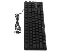 Lurrose Teclado Mecánico de 87 Teclas Cable, Teclas Luminosas Multicolor y Diseño Ergonómico para Juegos y Oficina, Compacto, Negro Abs