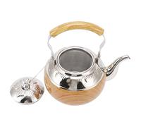 Lurrose Tetera de Acero Inoxidable 1l con Asa Ergonómica, Jarra de Té Grande y Resistente para Cocina Doméstica, Tetera Moderna Plateada sin Fugas, Apta para Hogar y Restaurantes