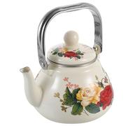 Lurrose Tetera de Esmalte con Infusor Resistente Altas Temperaturas Capacidad Apta para Estufa de Inducción y Gas Diseño Japonés Vintage para Amantes del Té y Uso Doméstico