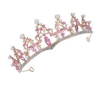 Lurrose Tiara de Diadema de Boda Elegante para Mujer y Niña con Diseño de Hoja en Aleación Ligera y Cristales de Gemas de Imitación para Fiesta y Cumpleaños