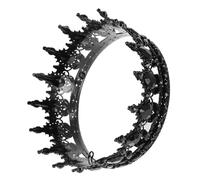 Lurrose Tiara de Novia Barroca de Aleación Negra Cristales, Tocado Vintage para Bodas y Cumpleaños, Diadema Ligera y Cómoda para Disfraz de Princesa y Eventos Obsequios