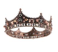 Lurrose Tiarra Barroca Vintage Negra para Novia Diseño Elegante de Vidrio, Accesorio Cabello Adecuado para Bodas y Aniversarios