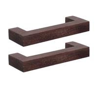 Lurrose Tiradores de Armario de Madera de Nogal Maciza Rústicos y Elegantes con Tornillos, Espacio entre Agujeros de 96mm, Paquete de 2 Piezas para Muebles y Cocina