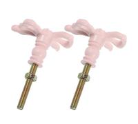 Lurrose Tiradores de Cajón Diseño Francés Romántico de Hierro Vintage en Forma de Lazo Rosa, 2 Piezas para Decoración y Mejora Versátil del Hogar