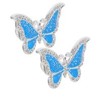 Lurrose Tiradores de Gabinete con Diseño de Insecto Pintado, Aleación de Zinc Azul 004, Manijas Metálicas para Muebles, 2 Piezas, Tiradores Decorativos para Armarios y Cajones,