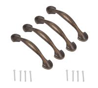 Lurrose Tiradores Negros de Estilo Americano Fácil Instalación Aleación de Zinc Incluye 4 Piezas con Tornillos de 2,7cm para Armario y Cajón para Dormitorio Habitaciones