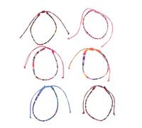 Lurrose Tobilleras Trenzadas de Algodón Ajustables para Mujer, 6 Piezas Coloridas Bohemias de Playa y Verano, Pulseras de Amistad y Cuerda para Adolescentes y Uso Diario