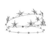 Lurrose Tocado de Novia Gemas de Imitación y Estrellas, Diadema de Aleación Ligera para Decoración del Cabello en Bodas y Fiestas