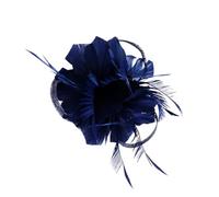 Lurrose Tocado de Plumas Azul Marino Clip Lateral Elegante y Diseño Único, Pinzas Cabello para Mujer, Fácil de Poner, Talla Única para Fiesta Nocturna y Prom