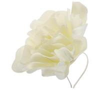 Lurrose Tocado floral: Tocado floral para cóctel - Diadema para mujer, ideal para invitadas a bodas y fiestas de té (beige)