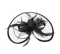 Lurrose Tocado para Fiesta de Té Negro con Flores de Malla, Diadema Fascinator Ligera para Bodas y Despedidas de Soltera, Accesorio de Cabeza Elegante para Eventos Obsequios