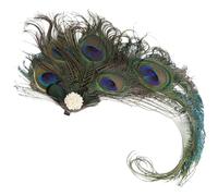 Lurrose Tocado para Mujer Pinza de Pluma de Pavo Real Vintage, Estilo Años 20, Accesorio Ligero y Decorativo para Fiestas de Té, Bodas y Halloween