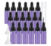 LusDoly 20 Piezas Pequeña Morado Frasco Cuentagotas Cristal 5ml, Botellas Cuentagotas Vacío Rosa roja con Pipeta de Vidrio, para Muestra Fragancias de Aceites Esenciales de Aromaterapia Masaje
