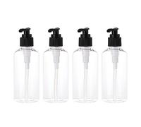 LusDoly 4 Piezas Recargable 100ml Transparente Botella Dosificador Vacías de Plástico, para Jabón de Emulsión Gel de Ducha Cocina o Viajes.