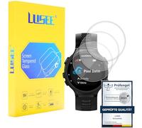 Lusee 3 Piezas Protector de Pantalla para Garmin Forerunner 735XT / Forerunner 735 Cristal Vidrio Templado [Dureza 9H] [Alta Definición] Resistente a los arañazos/Anti-Huellas Protector de Pantalla