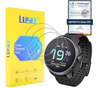 LUSEE Protector de Pantalla para Suunto Race Cristal Vidrio Templado, 3 Piezas Protector Pantalla [Dureza 9H] [Alta Definición] [Resistente a los arañazos] Película de Vidrio