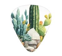 Lush Botanical - Púas de guitarra de cactus con caja de almacenamiento, 3 grosores de 0,46/0,71/0,96 mm, púas ABS para guitarra, ukelele y bajo