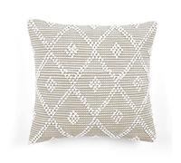 Lush Decor Adelyn - Funda de Almohada Decorativa, 20 x 20 Pulgadas, Color Neutro