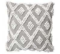 Lush Decor Adelyn Funda de cojín Decorativa Cuadrada Texturizada, 50,8 cm de Alto por 50,8 cm de Ancho, diseño de Diamantes en Gris, decoración Hygge, Estilo rústico para Cama, sofá o Silla, Gris