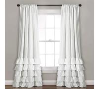 Lush Decor Allison - Cortina de Ventana con Volantes (274 x 101 cm), Color Blanco