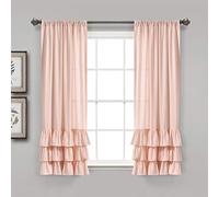 Lush Decor Allison - Par de Paneles de Cortinas con Volantes para Ventana, 114 cm de Largo x 101 cm de Ancho, Color Rubor