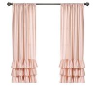 Lush Decor, Blush Allison - Juego de Cortinas con Volantes para Sala, Comedor, Dormitorio (par), 63 x 40 Pulgadas, 63 Pulgadas de Largo
