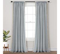 Lush Decor Boho Coastal - Par de Paneles de Cortinas horizontales para Ventana, 52 Pulgadas de Ancho x 84 Pulgadas de Largo, Color Azul