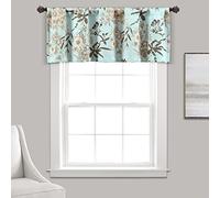 Lush Decor Botanical Garden - Cenefa de Cortina para Ventana con Filtro de luz, 45,7 cm de Largo x 132 cm de Ancho, Color Azul