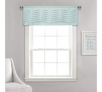 Lush Decor Cenefa de Cortina con Textura Ondulada, 45,7 x 132,1 cm, Color Azul