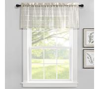 Lush Decor Cenefa de Cortina Transparente Texturizada para Ventana, 18 Pulgadas de Largo x 52 Pulgadas de Ancho, Beige
