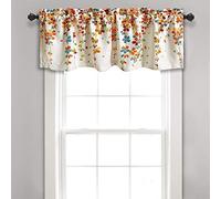 Lush Decor Cenefa de Ventana de Flores llorosas para Cocina, salón, Comedor, Dormitorio, Cenefa, Turquesa y Mandarina