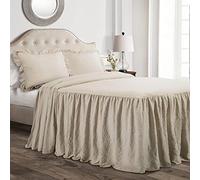 Lush Decor Colcha de Falda con Volantes, poliéster, Neutral, Individual