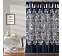 Lush Decor, Cortina de Ducha con diseño de Damasco Bohemio, con borlas, 183 x 183 cm