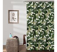 Lush Decor, Cortina de Ducha con diseño de Isla de Bosque Tropical Verde, 72 x 72 Pulgadas