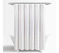 Lush Decor Cortina de Ducha de Chenilla Chevron, 72" x 72", Color Blanco