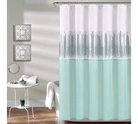 Lush Decor Cortina de Ducha de Cielo Nocturno, 183 x 183 cm, Blanco y Azul