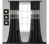 Lush Decor Cortina de Ventana Night Sky, Panel Individual, 84 Pulgadas de Largo x 42 Pulgadas de Ancho, Color Negro