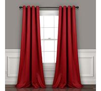 Lush Decor - Cortinas con Ojales y Forro Opaco Aislado, Rojo, 84" L Panel Pair
