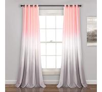 Lush Decor, Cortinas de Fiesta Color Rubor y Gris para oscurecer la habitación, Juego de Paneles de Ventana para Sala, Comedor, Dormitorio (par), 95 x 52 Pulgadas