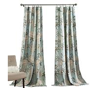 Lush Decor - Cortinas de jardín botánico con Estampado Floral de pájaros, filtran la luz, Juego de Cortinas para Sala, Comedor, Dormitorio (par), Azul, 132 cm de Ancho x 241,3 cm de Largo