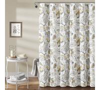 Lush Decor Cynthia Jacobean Shower Curtain 72 x 72 Yellow Gray