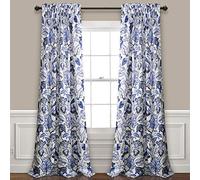 Lush Decor Cynthia - Juego de Cortinas jacobeas para Ventana de Sala, Comedor, Dormitorio, par de Paneles de 95 Pulgadas de Largo, Color Azul