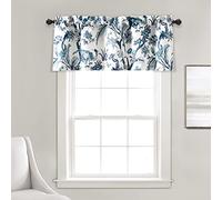 Lush Decor Dolores - Cenefa de Cortina para Ventana con Filtro de luz, 45,7 cm de Largo x 132 cm de Ancho, Color Azul