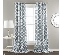 Lush Decor Edward Trellis Juego de Cortinas para oscurecer la habitación, Color Azul, para Sala de Estar, Comedor, Dormitorio (par), Poliéster, 52" W x 84" L