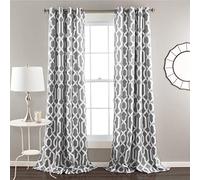 Lush Decor Edward Trellis Juego de Cortinas para oscurecer la habitación, Color Gris, para Sala de Estar, Comedor, Dormitorio (par), Poliéster, 52" W x 95" L (Pack of 2)