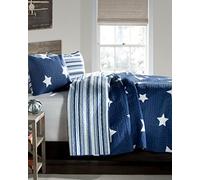 Lush Decor Exuberante decoración Star - Juego de Funda para edredón, Full/Queen, Azul Marino